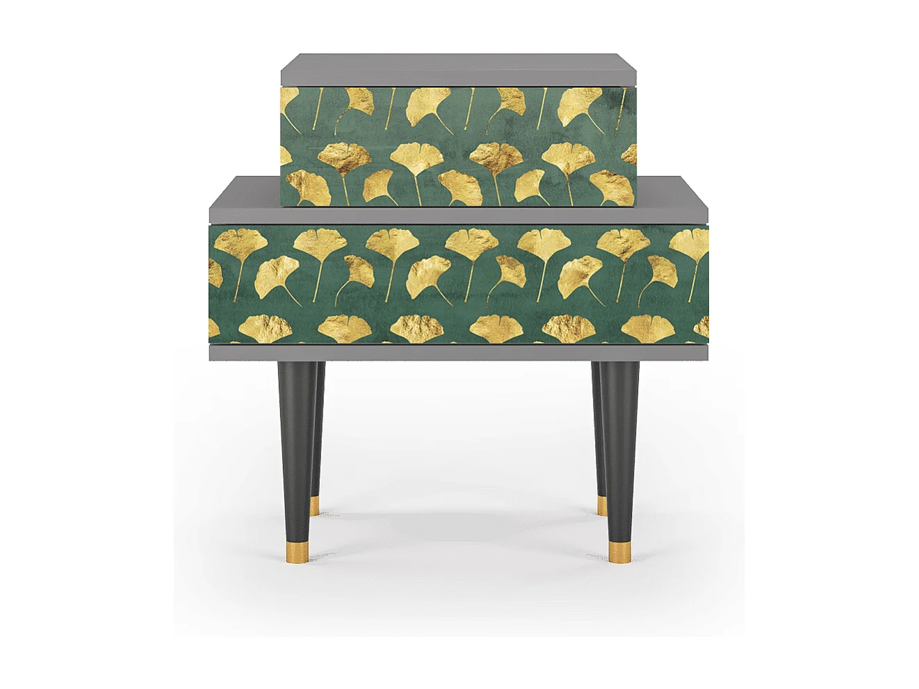 Table de nuit - 58х58х41 cm - NS1 - Gingko leaves, Gris