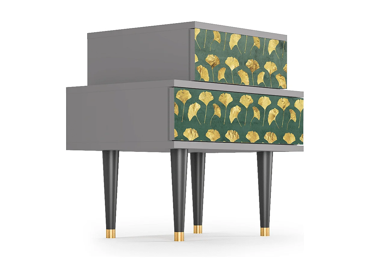 Table de nuit - 58х58х41 cm - NS1 - Gingko leaves, Gris