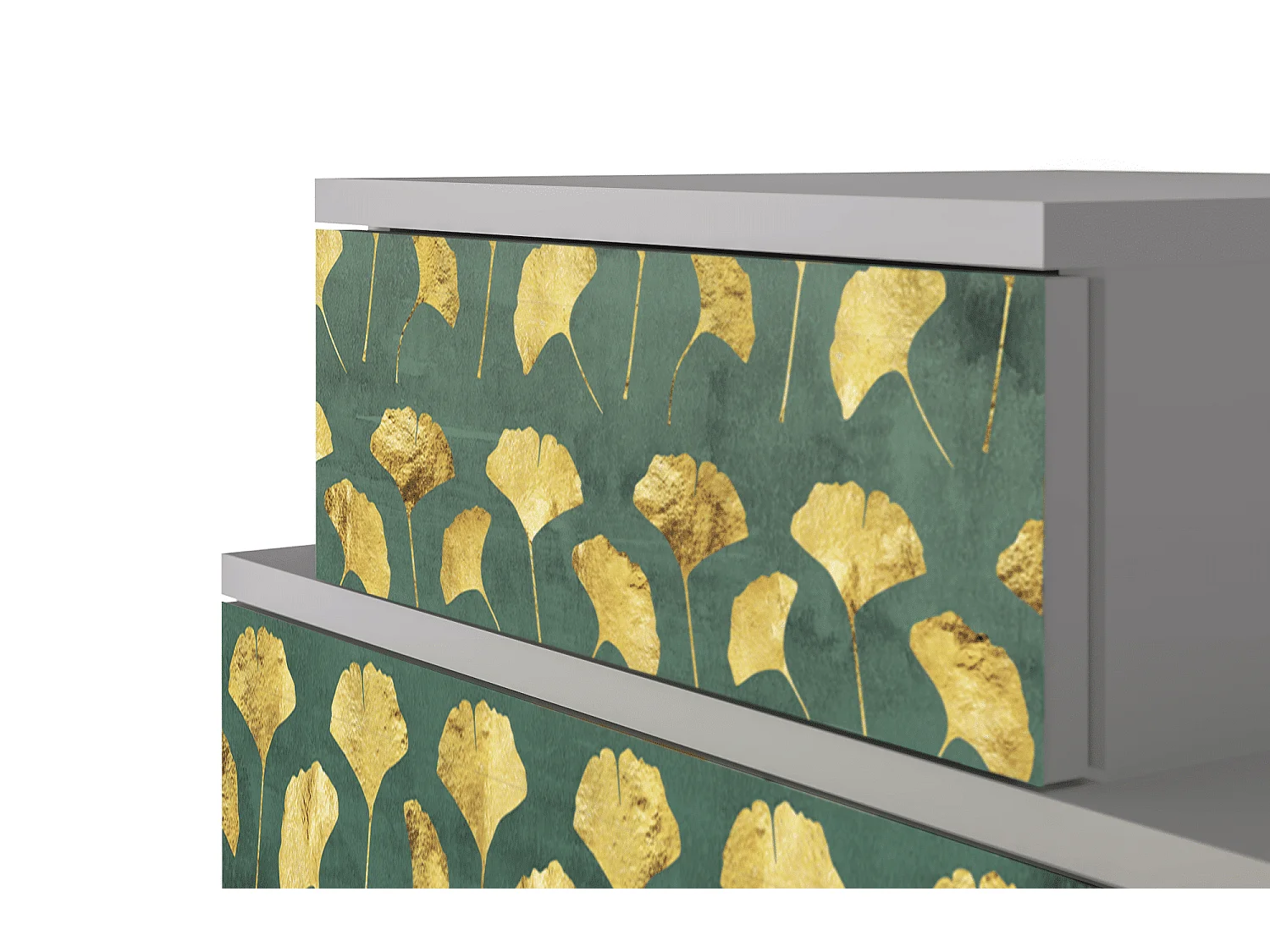 Table de nuit - 58х58х41 cm - NS1 - Gingko leaves, Gris