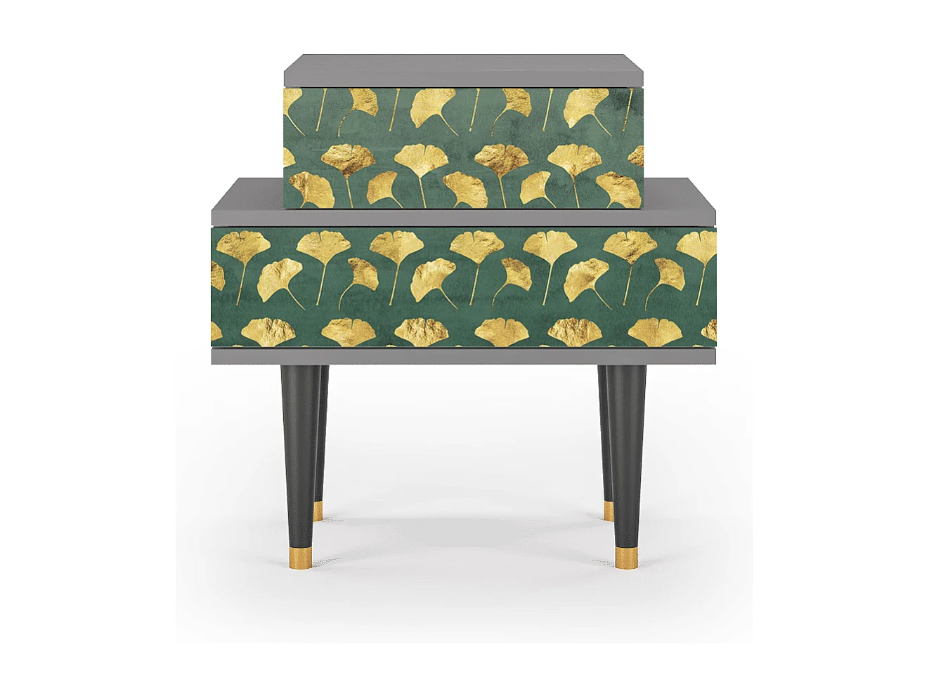 Table de nuit - 58х58х41 cm - NS1 - Gingko leaves, Gris