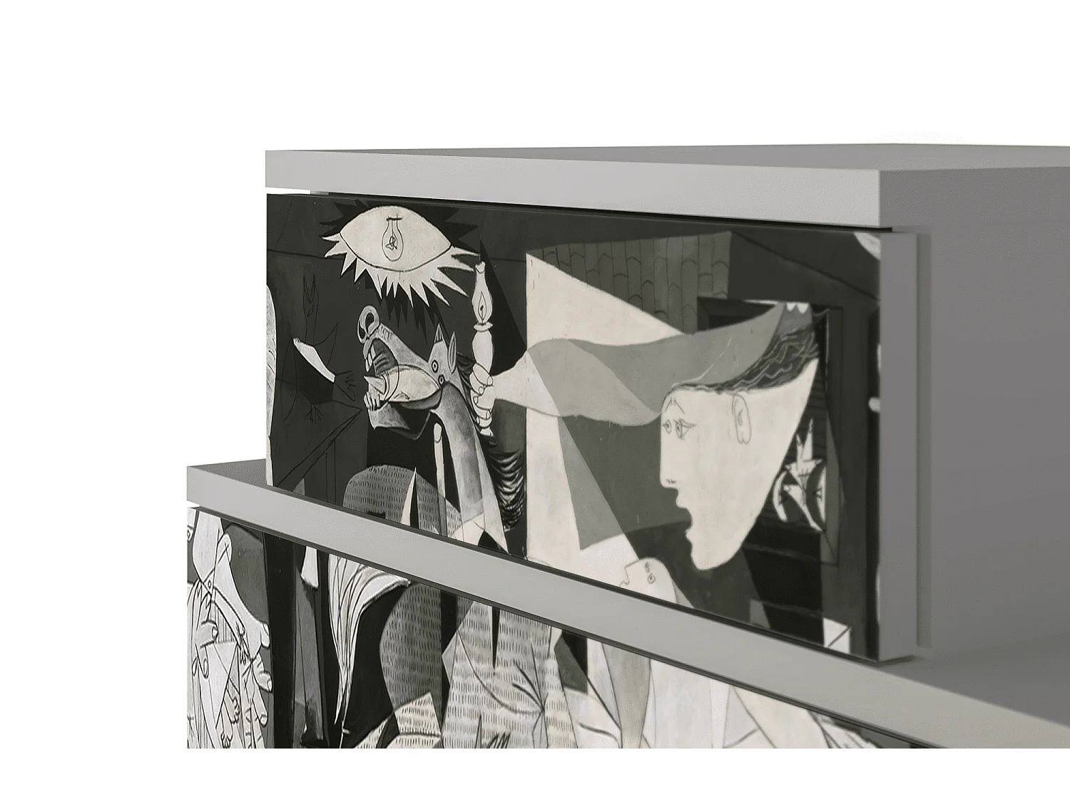 Table de nuit - 58х58х41 cm - NS1 - Guernica by Picasso, Gris