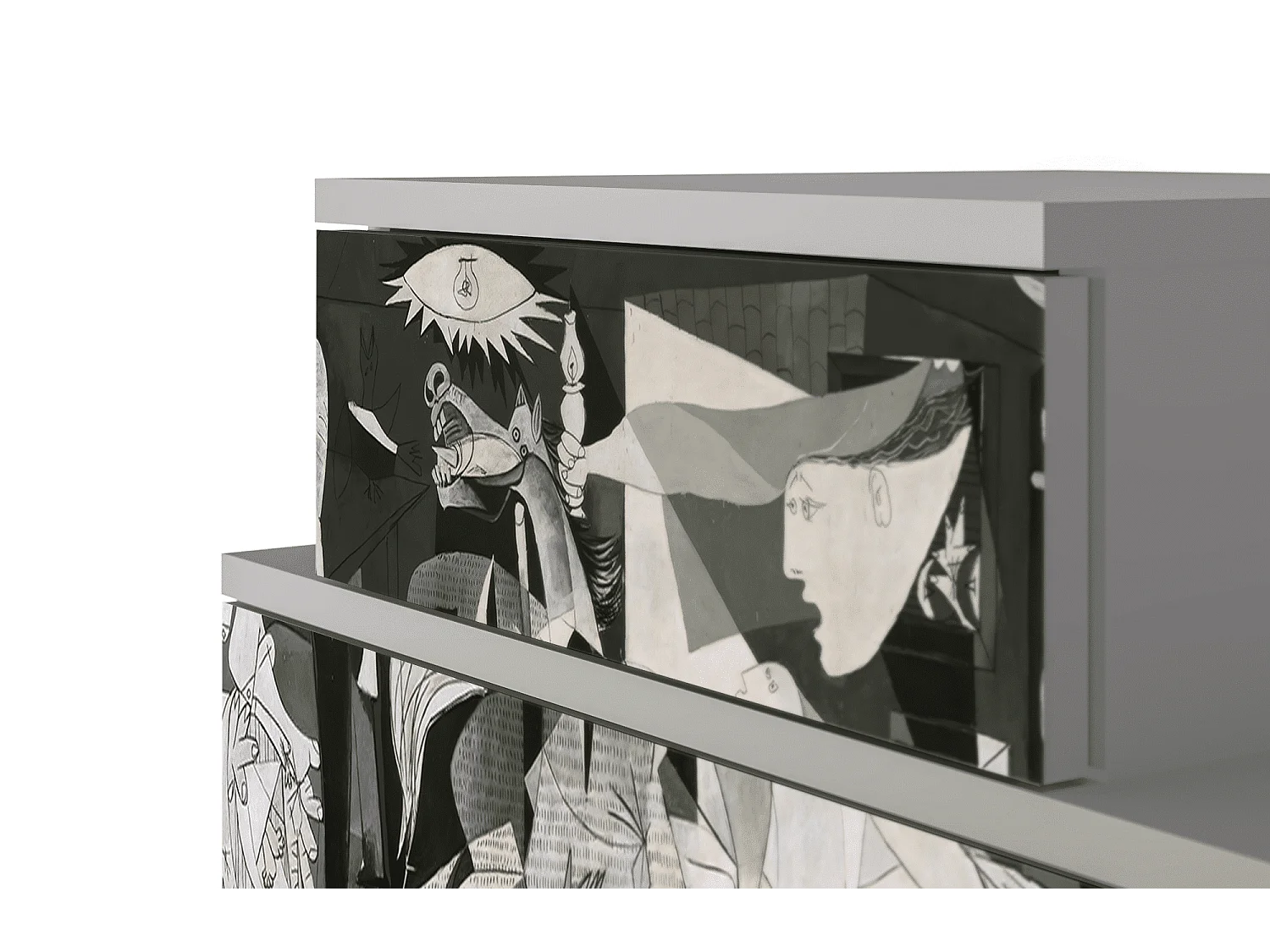 Table de nuit - 58х58х41 cm - NS1 - Guernica by Picasso, Gris