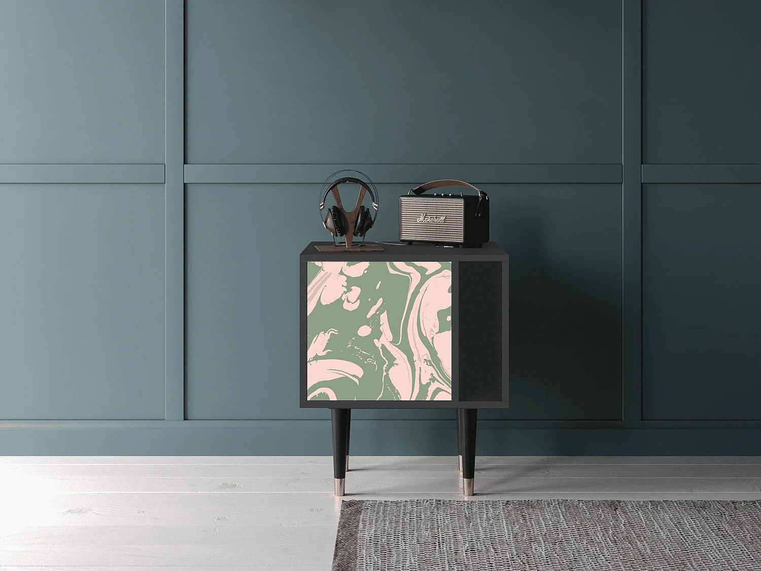 Table de nuit - 57х69х48 cm - S2 - Aquarelle, Anthracite