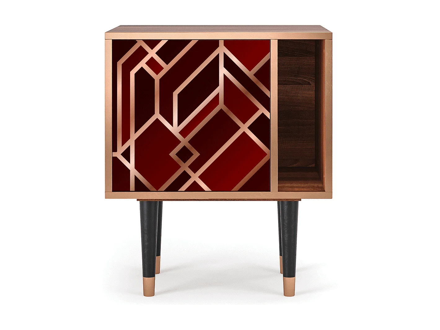 Stolik nocny - 57х69х48 cm - S2 - Velvet 1920's, Orzech