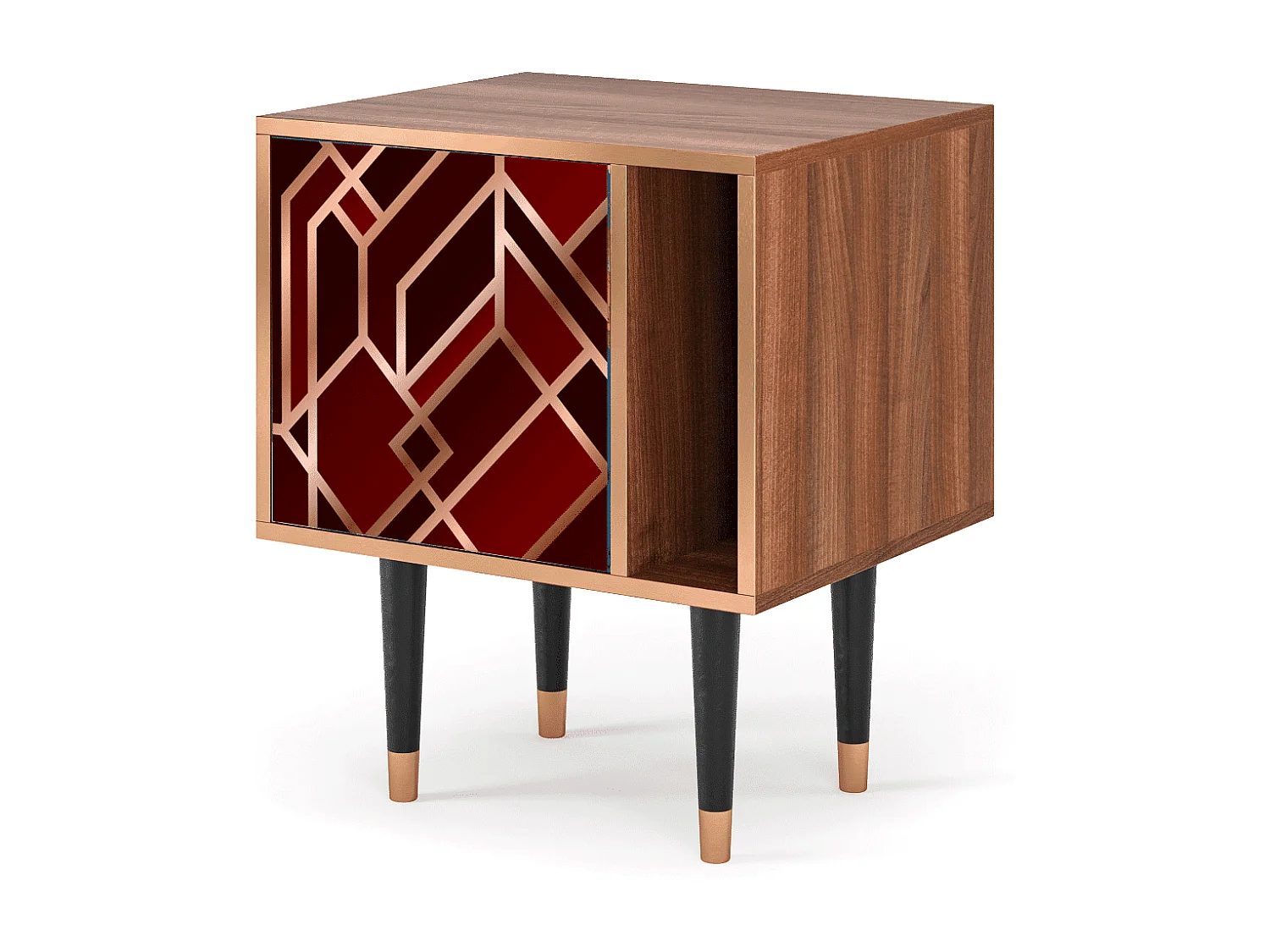 Stolik nocny - 57х69х48 cm - S2 - Velvet 1920's, Orzech