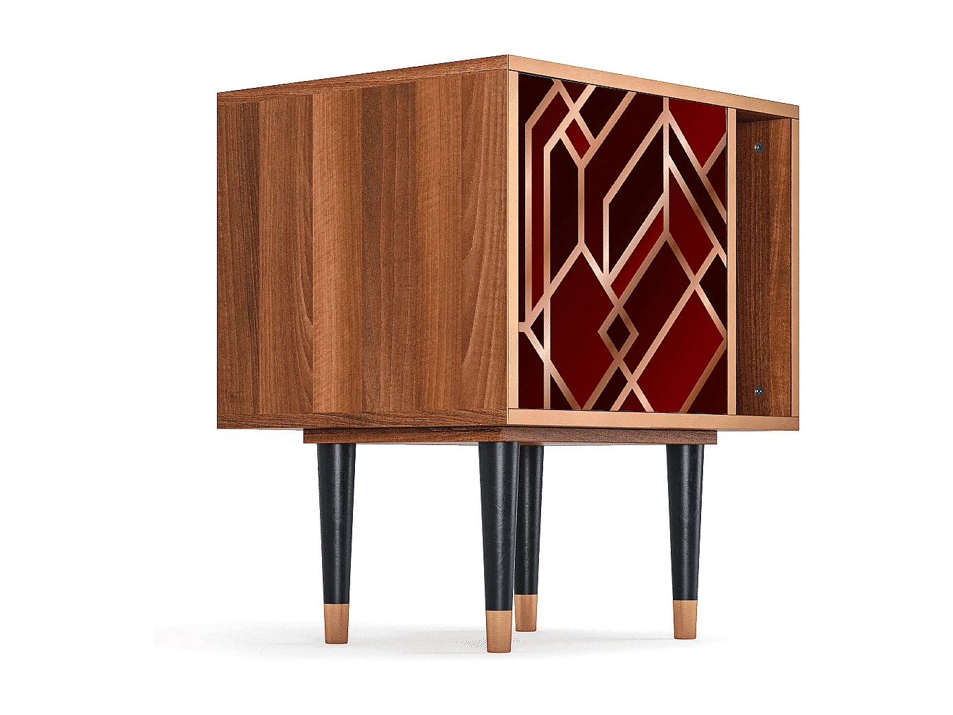 Stolik nocny - 57х69х48 cm - S2 - Velvet 1920's, Orzech