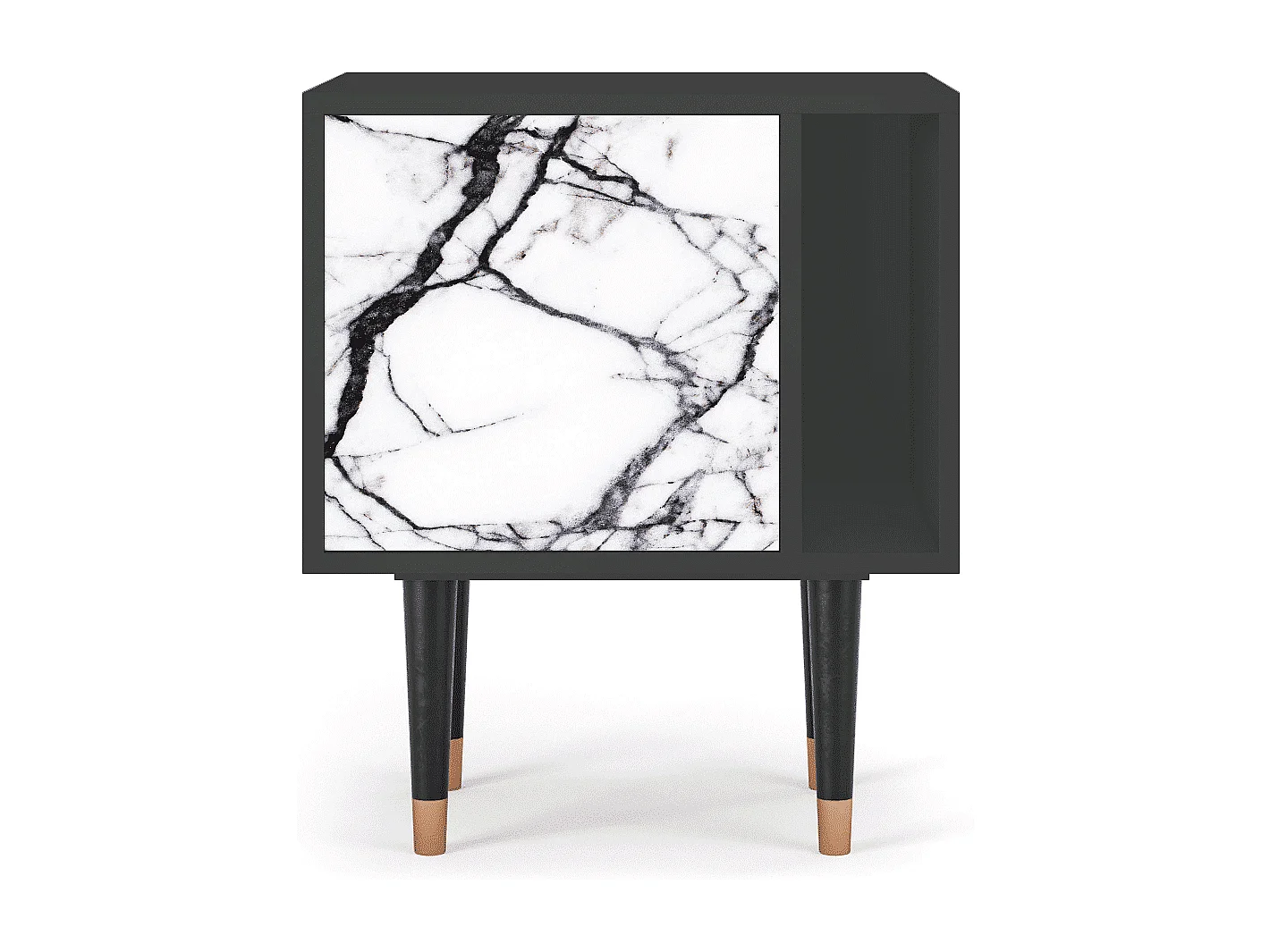 Table de nuit - 57х69х48 cm - S2 - Raven Marble, Anthracite