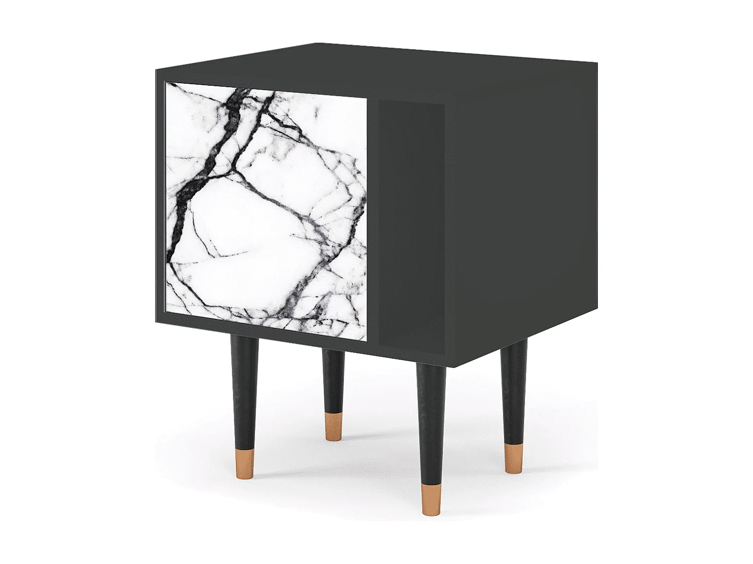 Table de nuit - 57х69х48 cm - S2 - Raven Marble, Anthracite