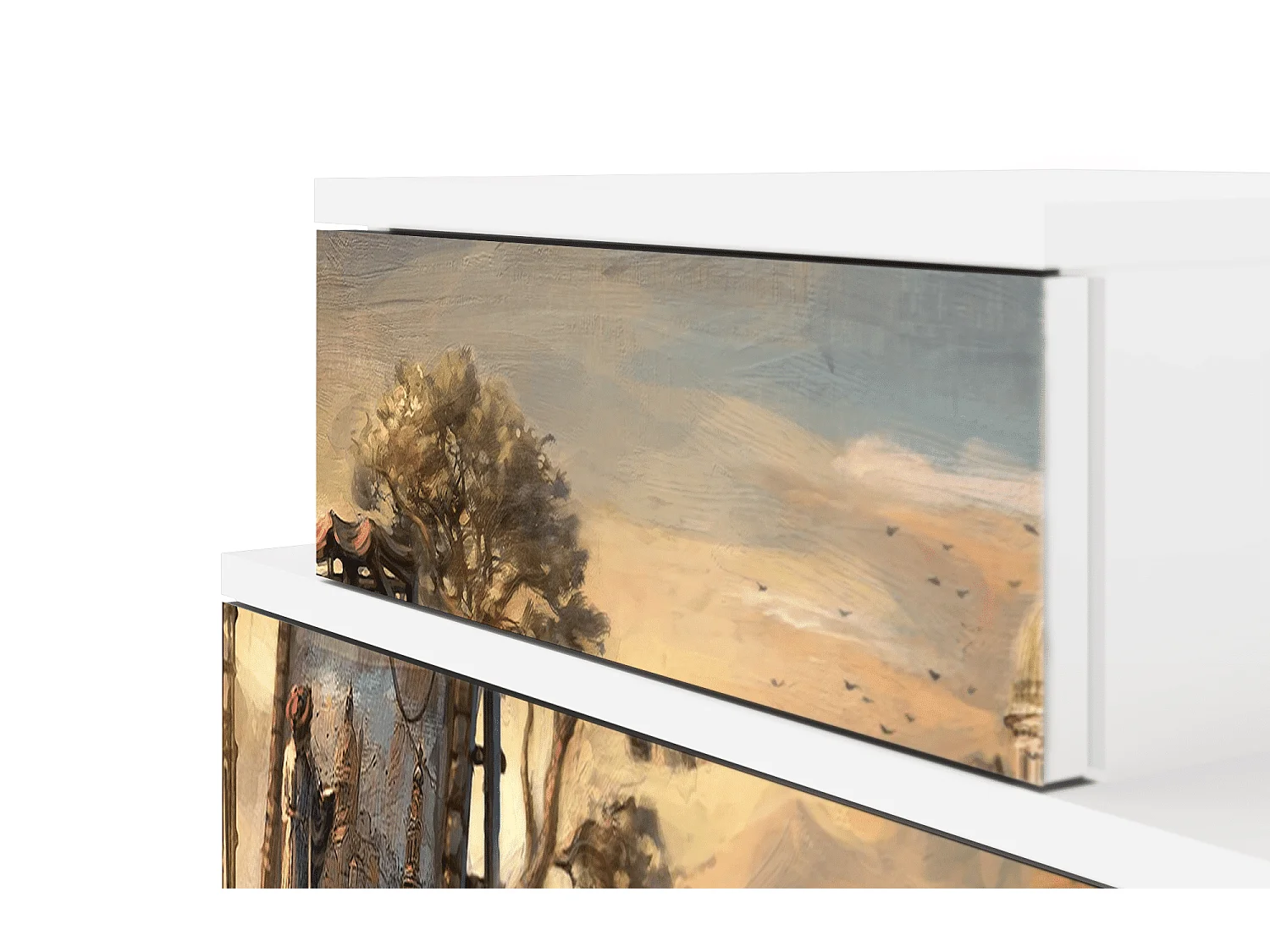 Stolik nocny - 58х58х41 cm - NS1 - Venice, Biały