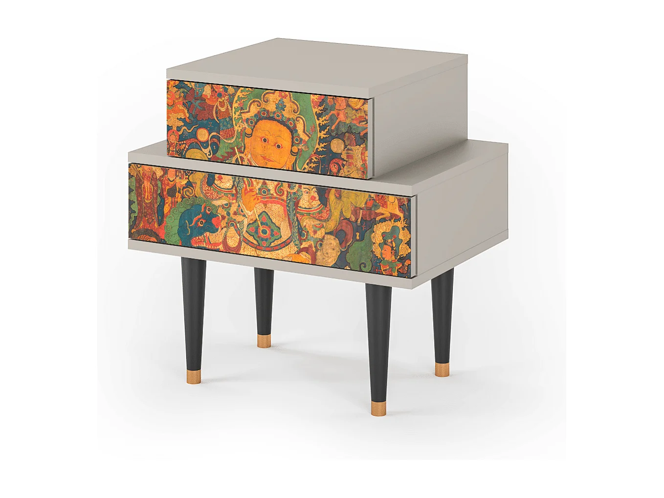 Stolik nocny - 58х58х41 cm - NS1 - God by Vaisravana , Piaskowy