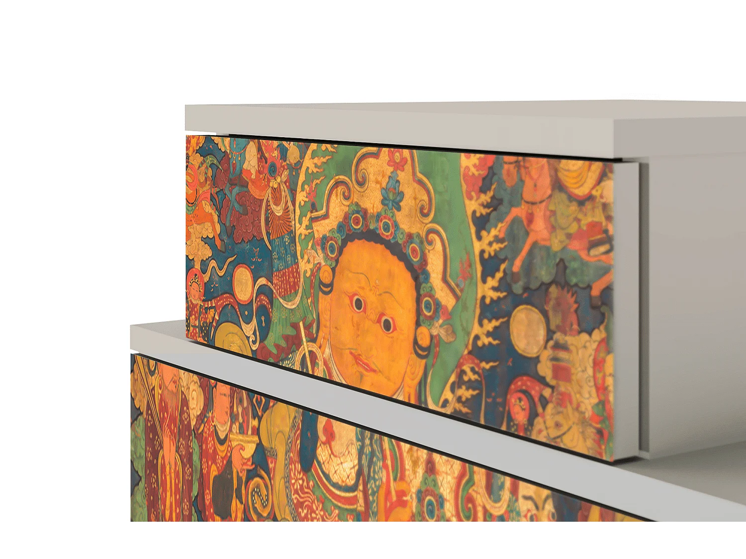 Stolik nocny - 58х58х41 cm - NS1 - God by Vaisravana , Piaskowy