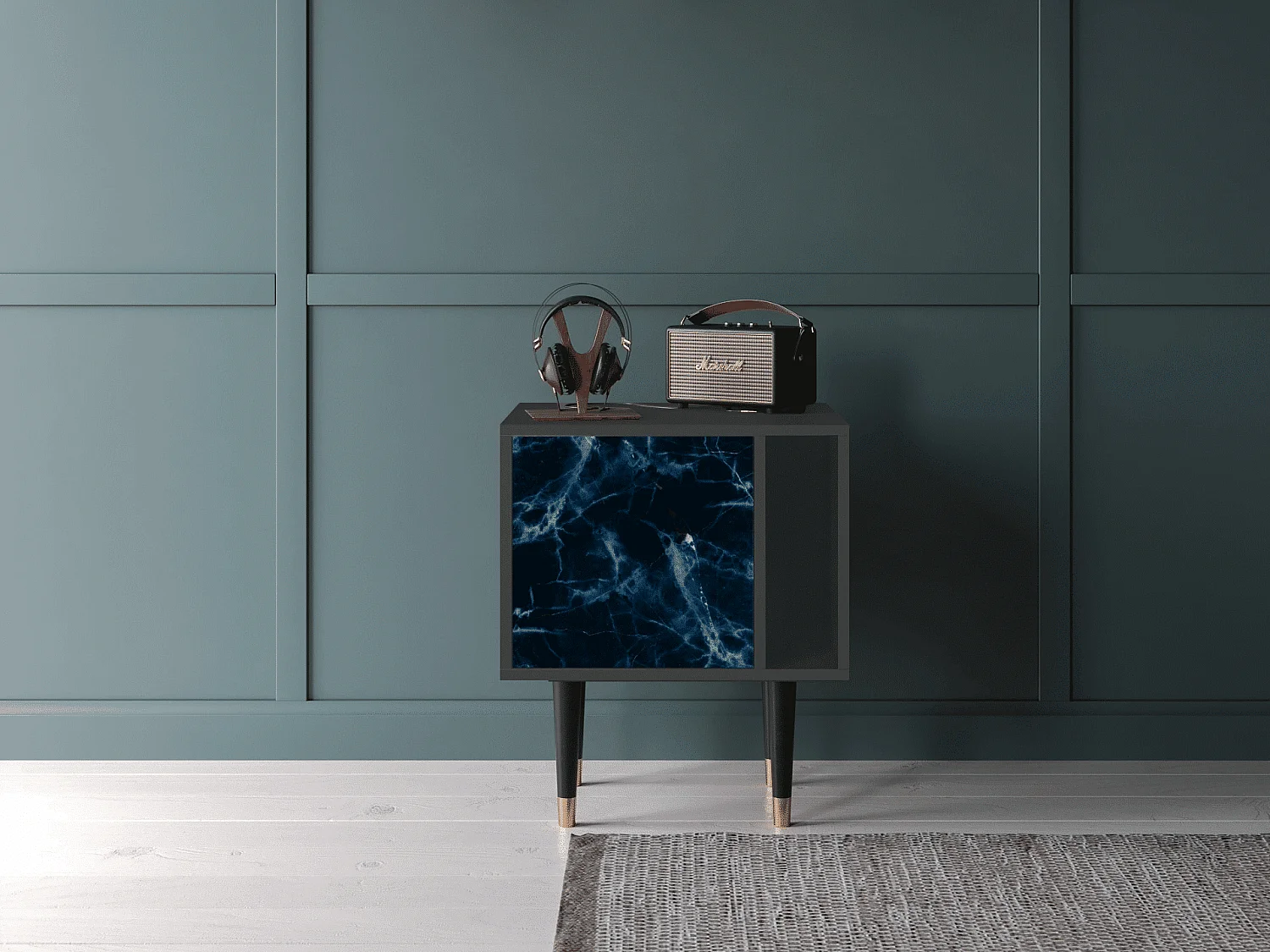 Stolik nocny - 57х69х48 cm - S2 - Deep Ocean, Antracyt