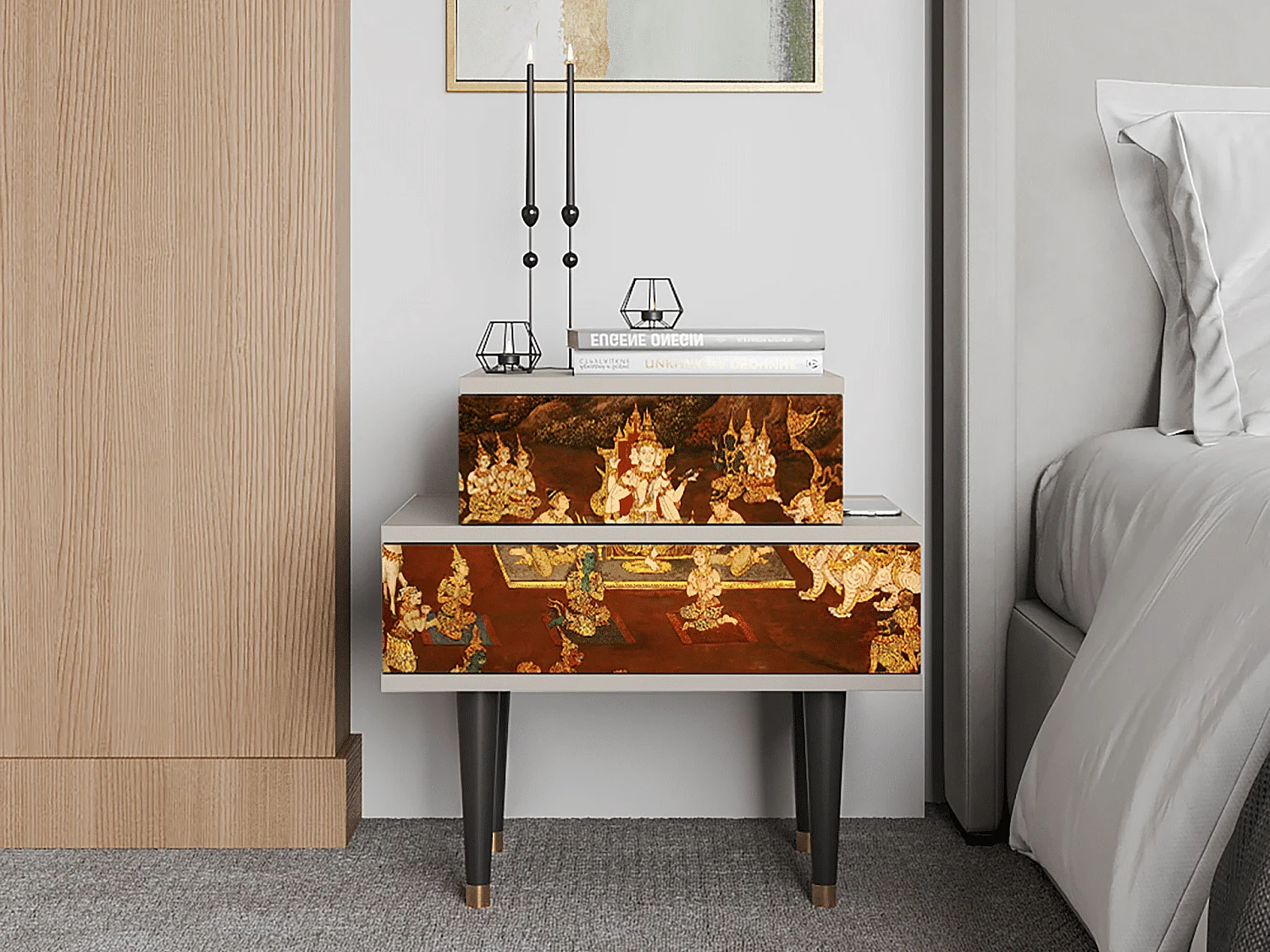 Table de nuit - 58х58х41 cm - NS1 - Malyavan, Sable