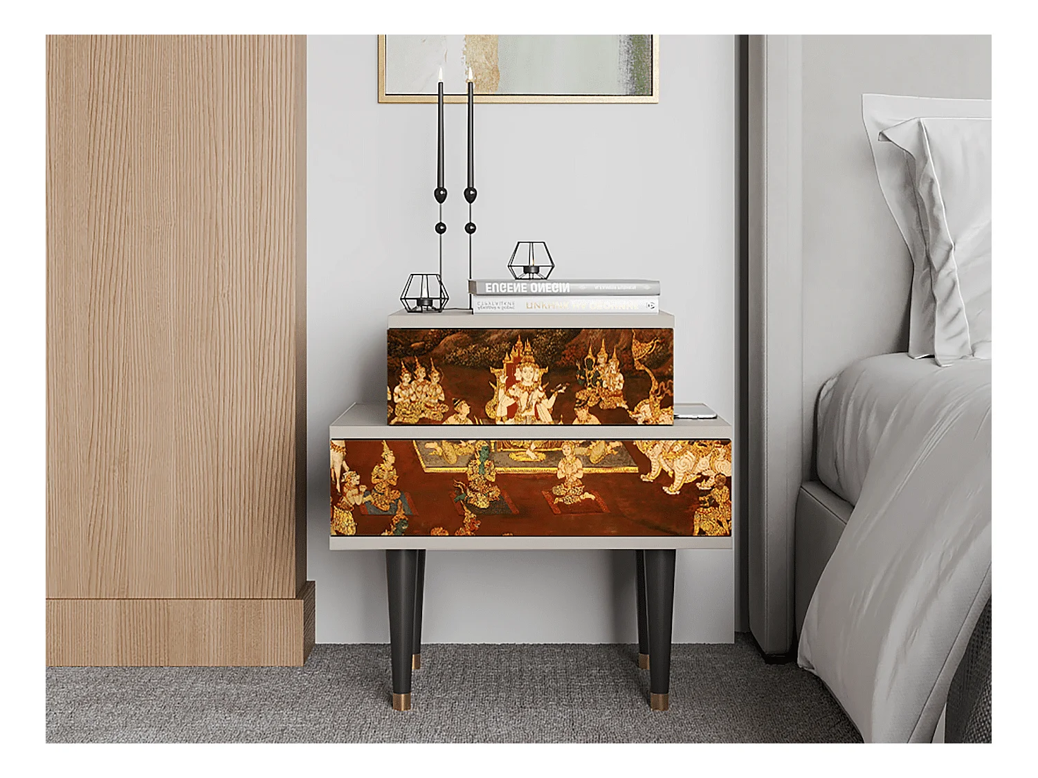 Table de nuit - 58х58х41 cm - NS1 - Malyavan, Sable
