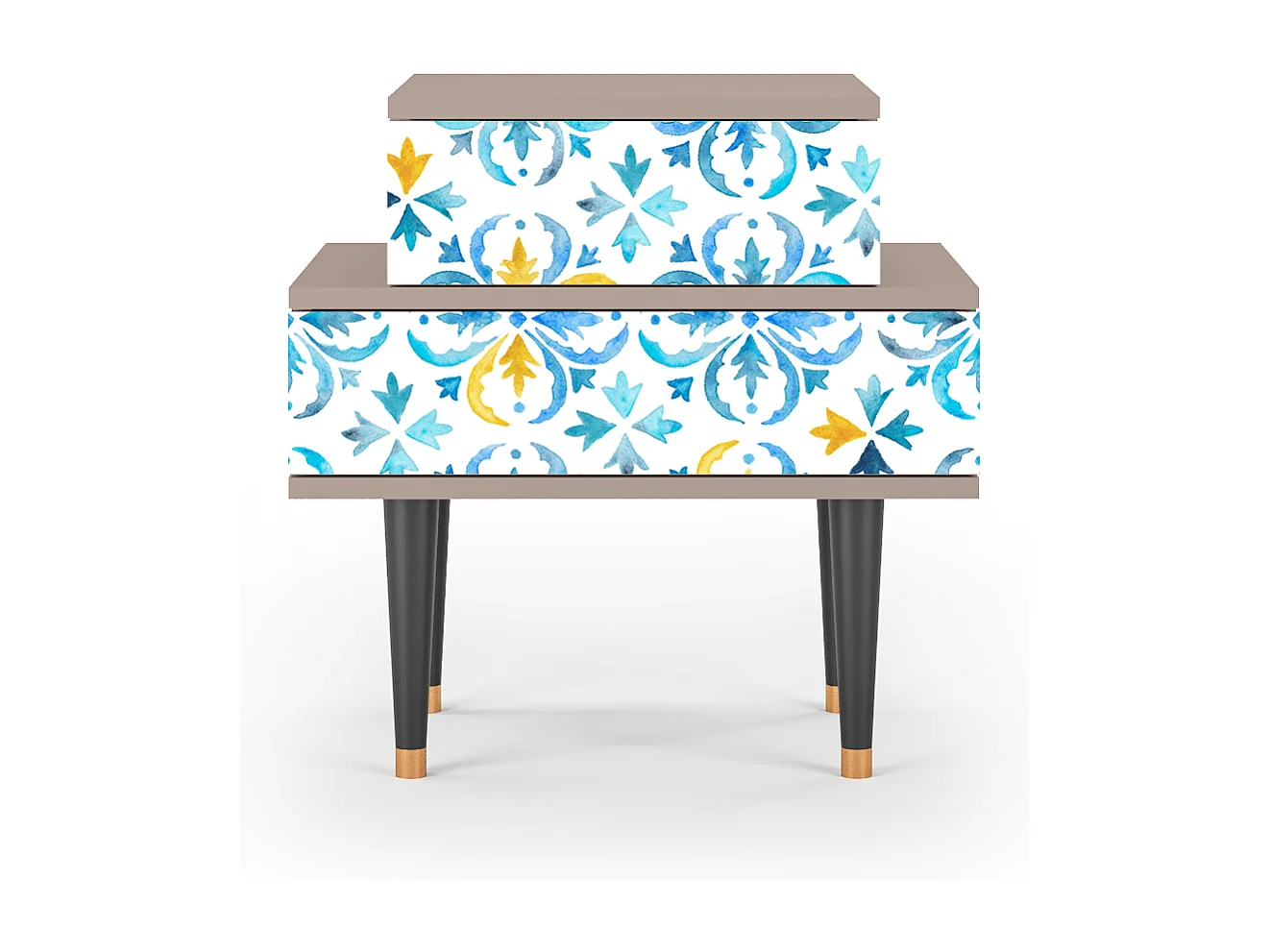 Stolik nocny - 58х58х41 cm - NS1 - Lisbon Flover, Latte