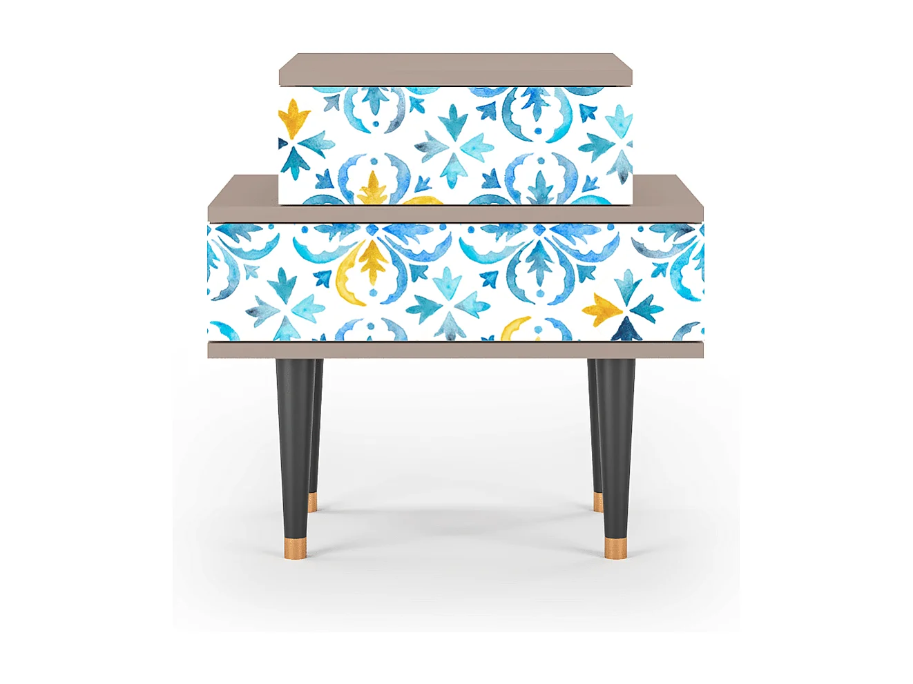 Stolik nocny - 58х58х41 cm - NS1 - Lisbon Flover, Latte