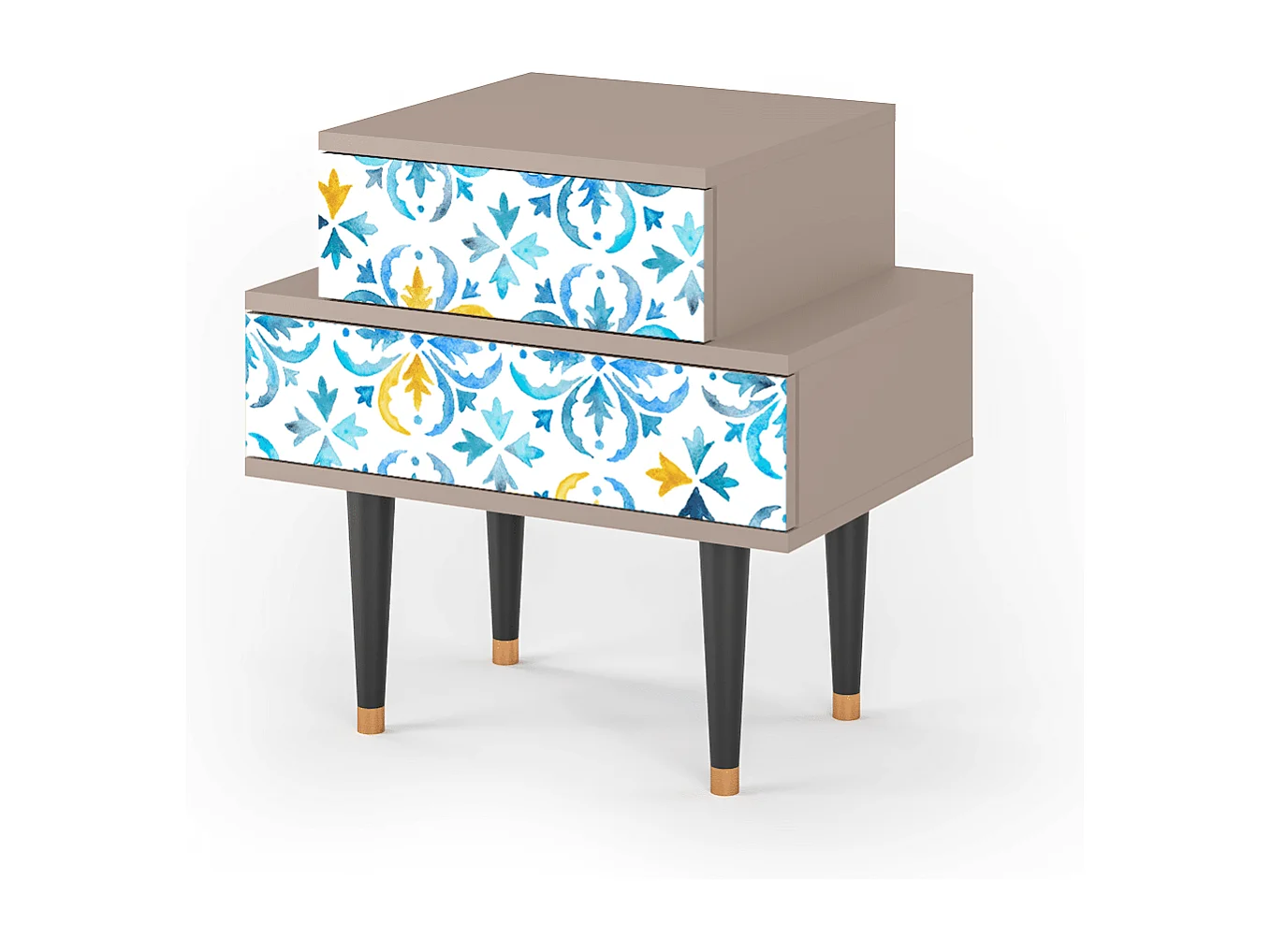 Stolik nocny - 58х58х41 cm - NS1 - Lisbon Flover, Latte