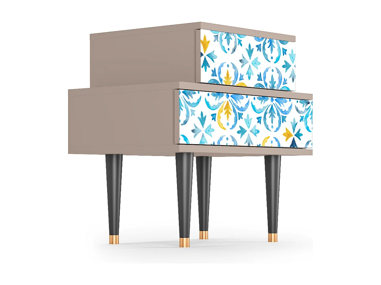 Stolik nocny - 58х58х41 cm - NS1 - Lisbon Flover, Latte