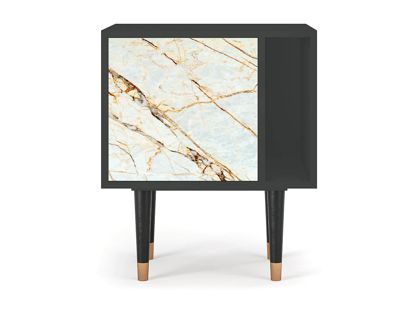 Table de nuit - 57х69х48 cm - S2 - Sabley Marble, Anthracite