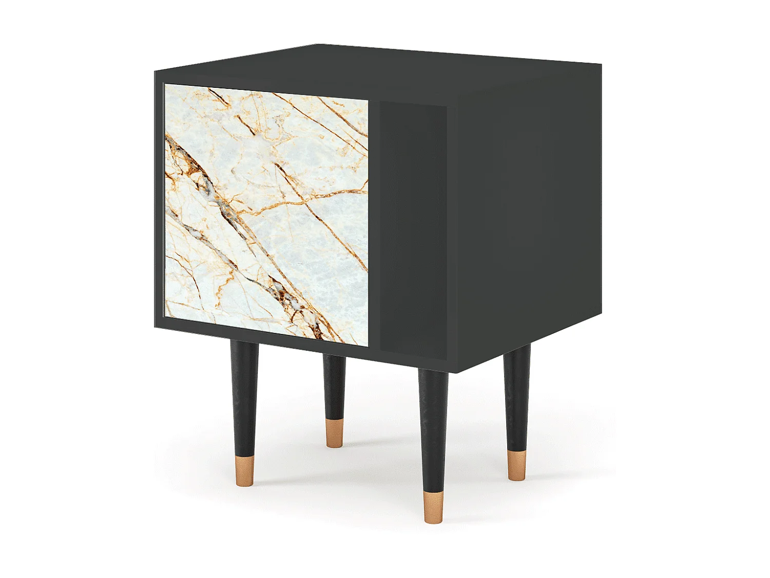 Table de nuit - 57х69х48 cm - S2 - Sabley Marble, Anthracite