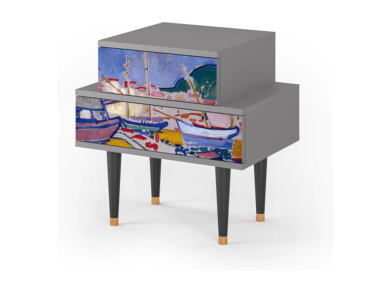 Nachttisch - 58х58х41 cm - NS1 - The Port of Collioure , Grau