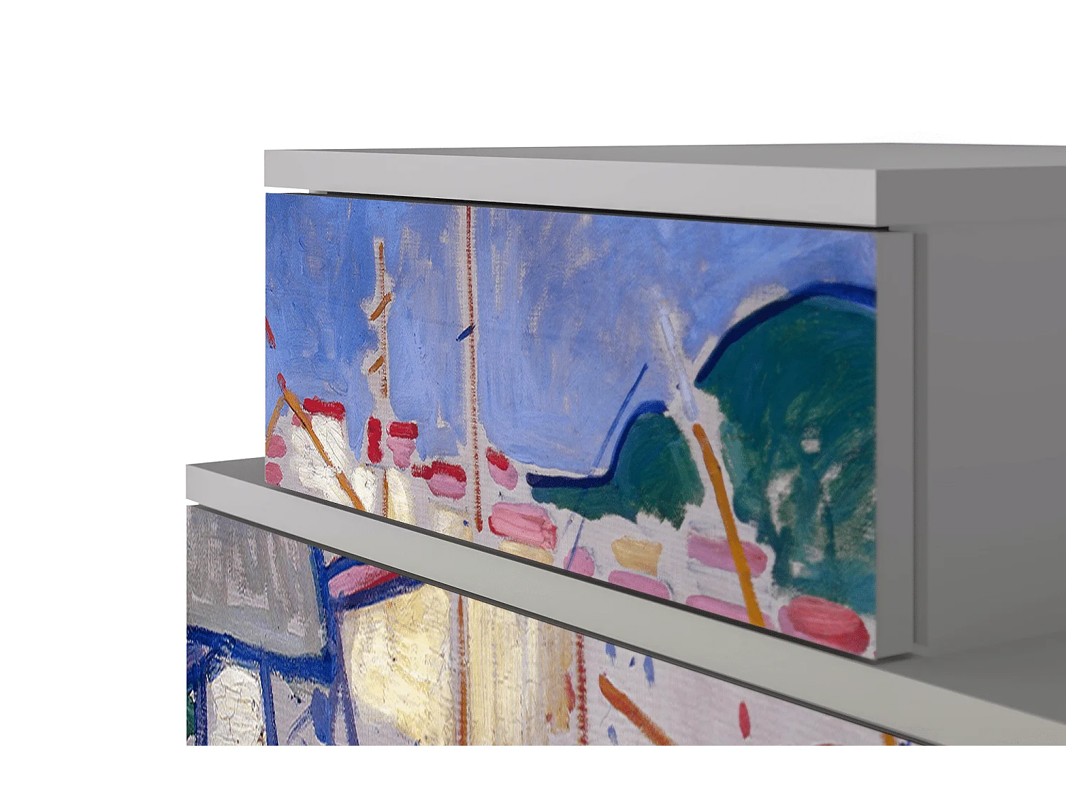 Nachttisch - 58х58х41 cm - NS1 - The Port of Collioure , Grau