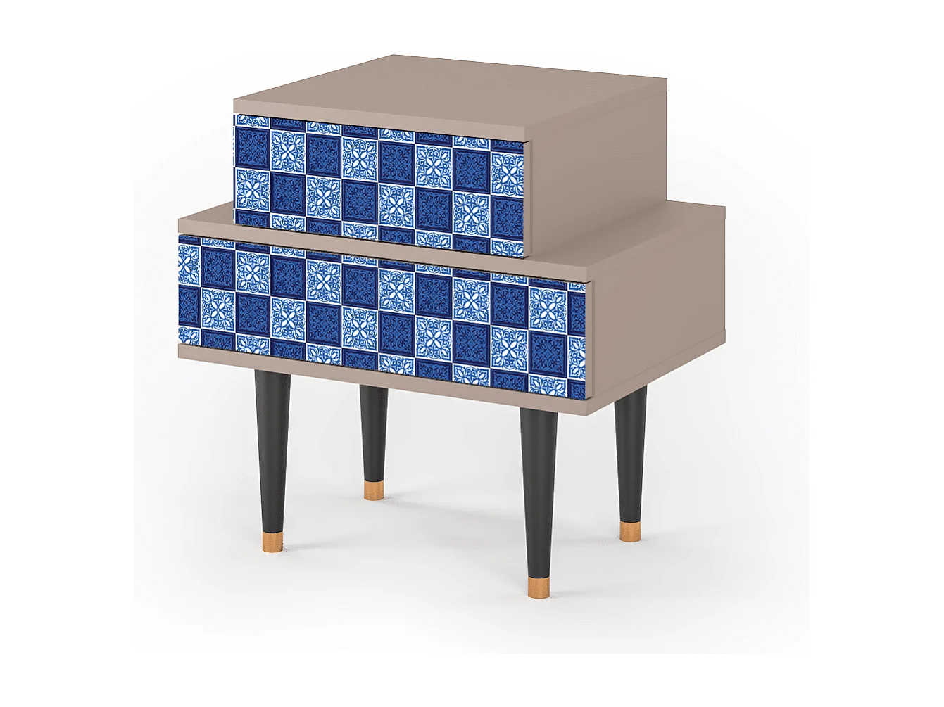 Stolik nocny - 58х58х41 cm - NS1 - Light Path, Latte