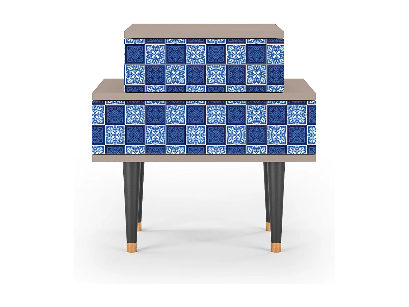 Stolik nocny - 58х58х41 cm - NS1 - Light Path, Latte