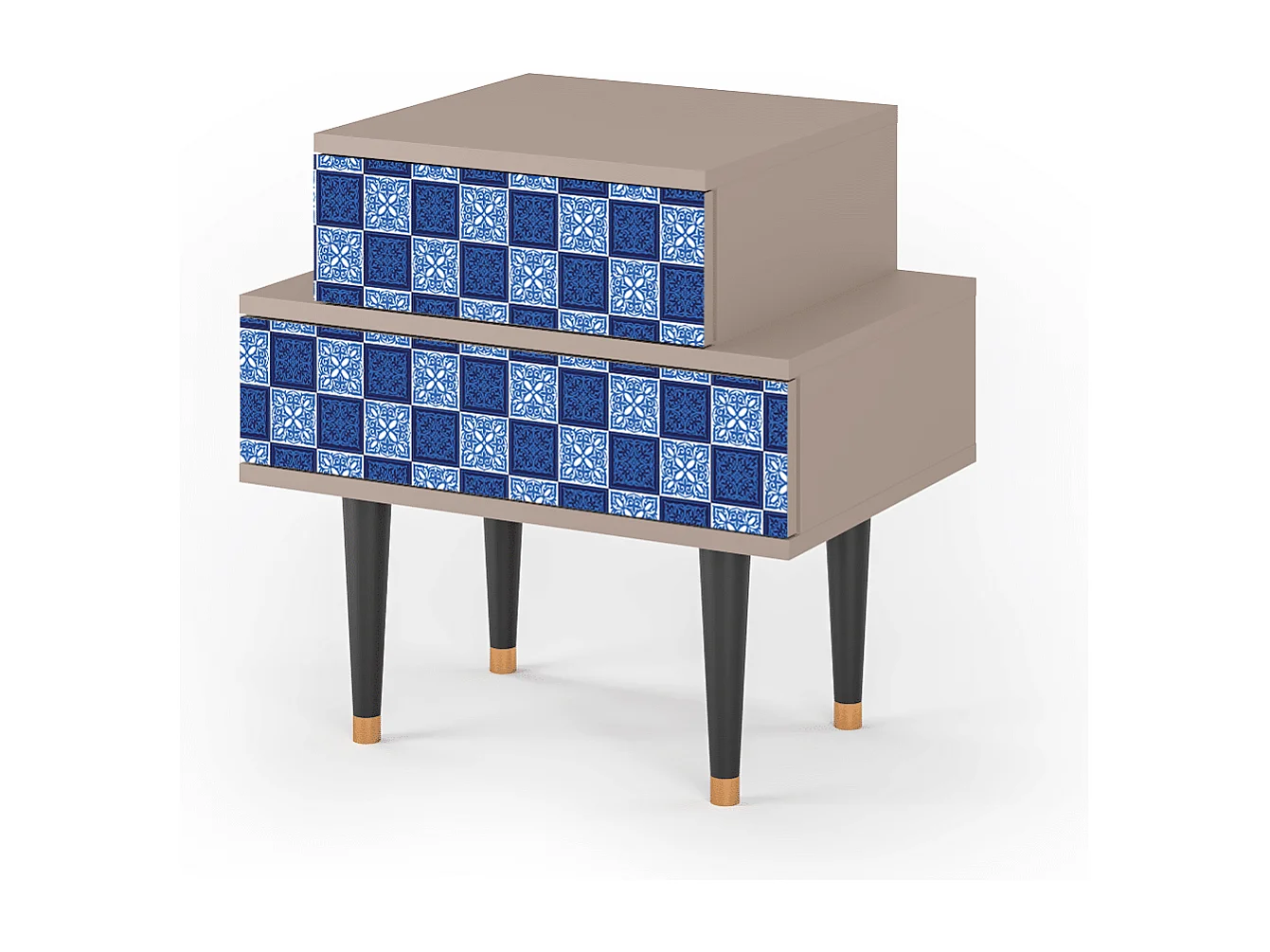 Stolik nocny - 58х58х41 cm - NS1 - Light Path, Latte