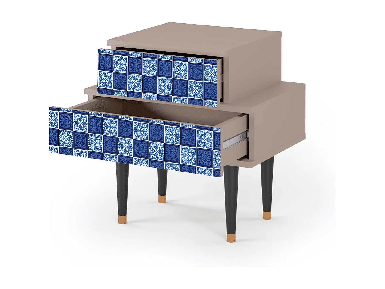 Stolik nocny - 58х58х41 cm - NS1 - Light Path, Latte