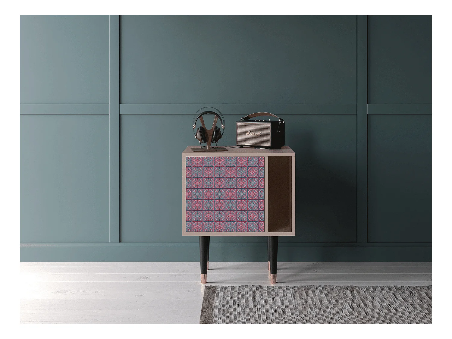 Table de nuit - 57х69х48 cm - S2 - Riviera Mosaic, Latte