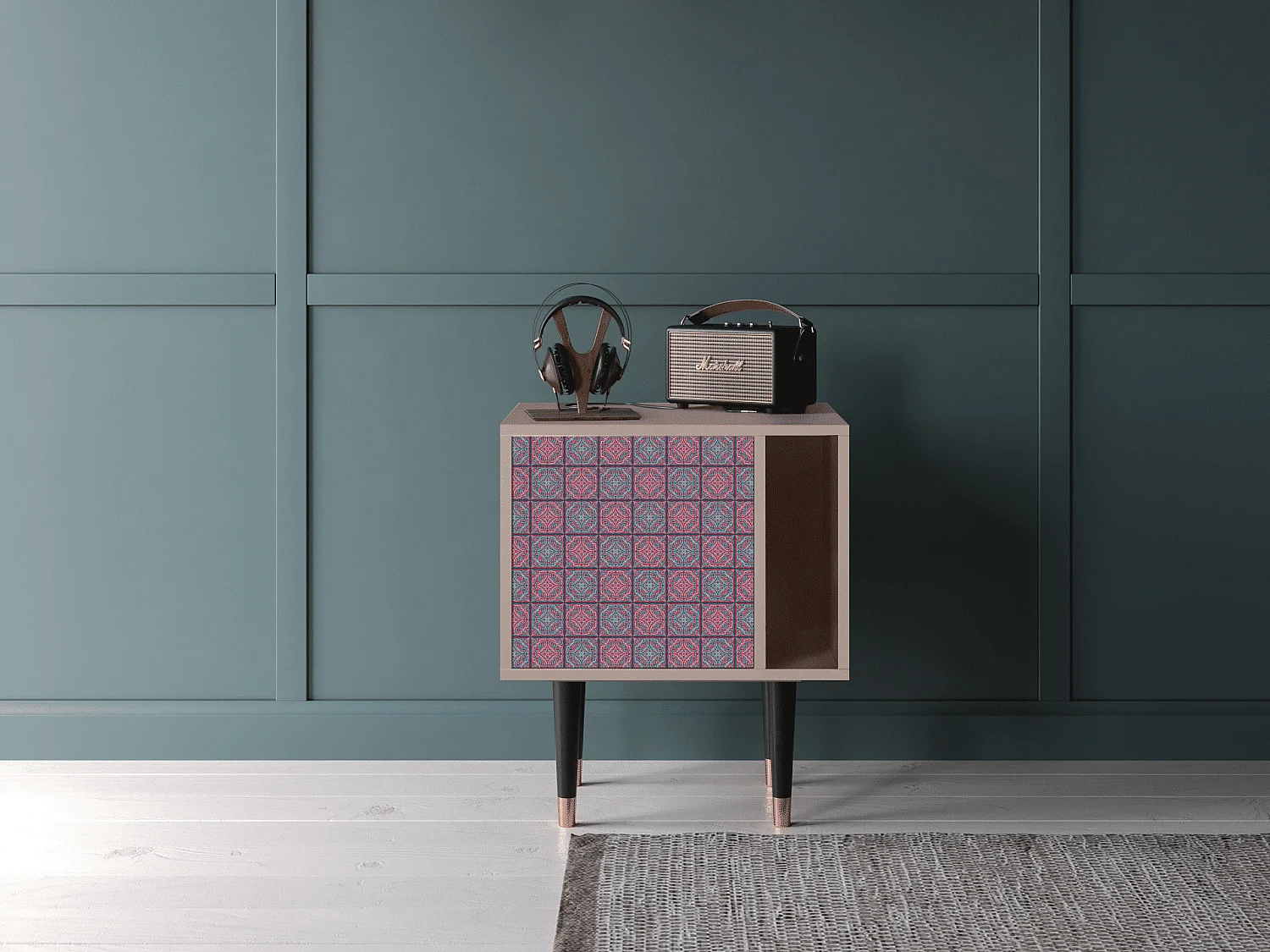 Comodino - 57х69х48 cm - S2 - Riviera Mosaic, Latte