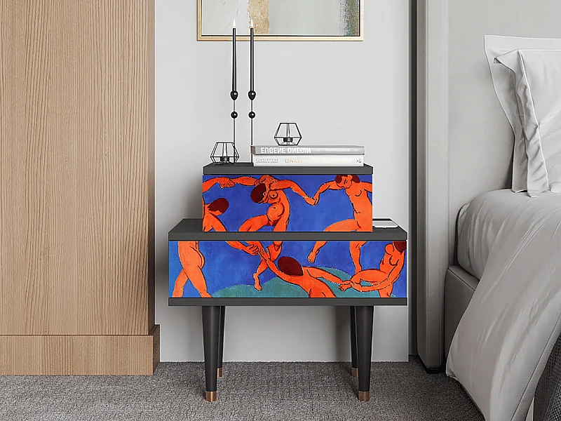 Stolik nocny - 58х58х41 cm - NS1 - The Dance by Matisse , Antracyt
