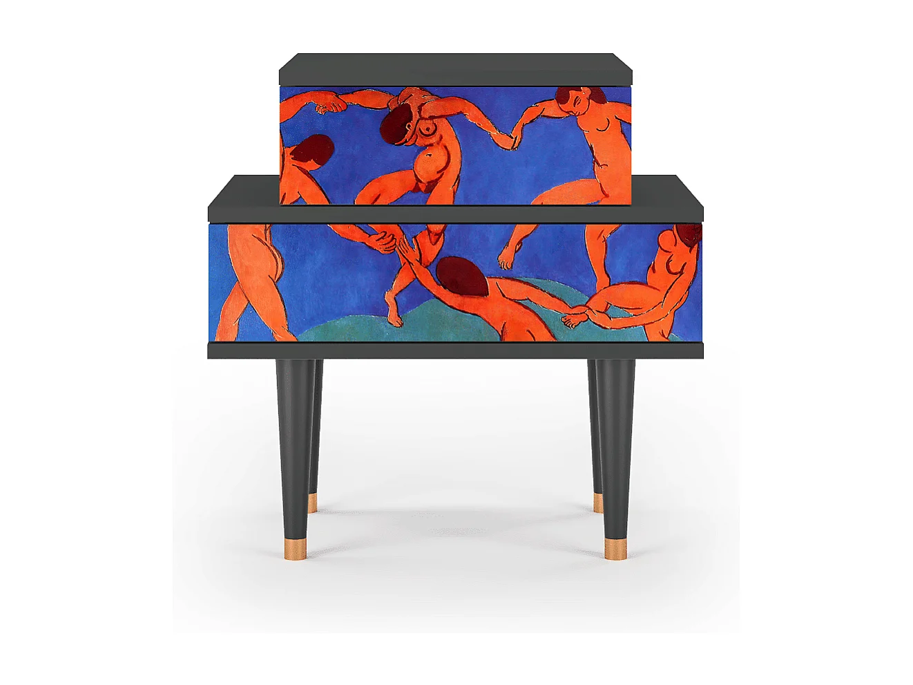 Stolik nocny - 58х58х41 cm - NS1 - The Dance by Matisse , Antracyt