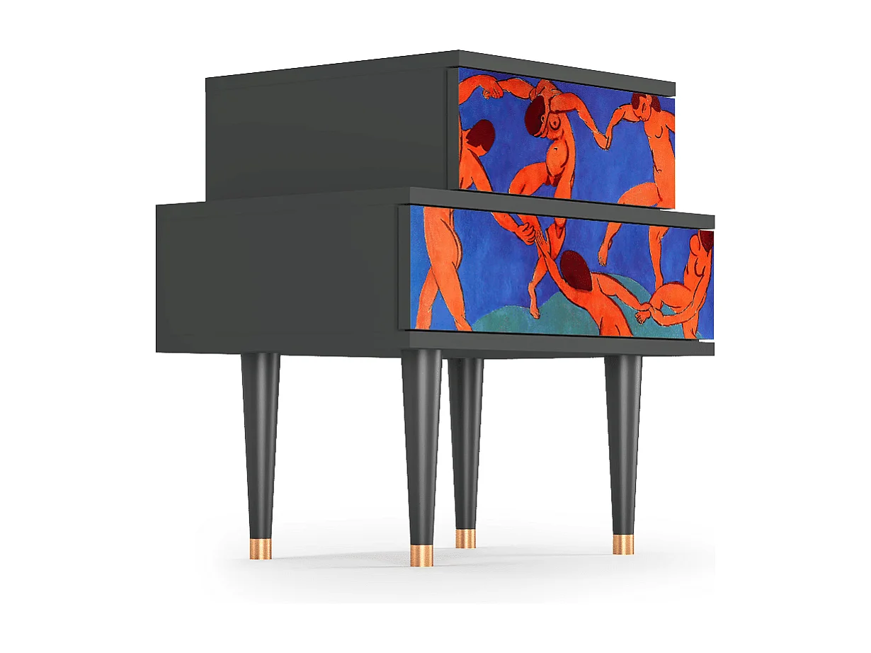Stolik nocny - 58х58х41 cm - NS1 - The Dance by Matisse , Antracyt