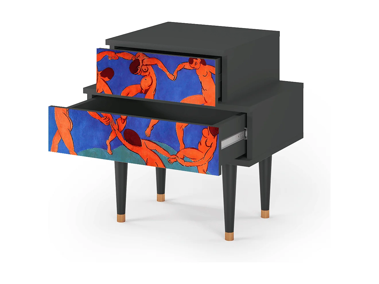 Stolik nocny - 58х58х41 cm - NS1 - The Dance by Matisse , Antracyt