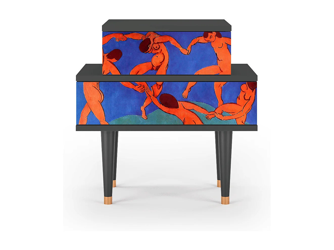 Stolik nocny - 58х58х41 cm - NS1 - The Dance by Matisse , Antracyt