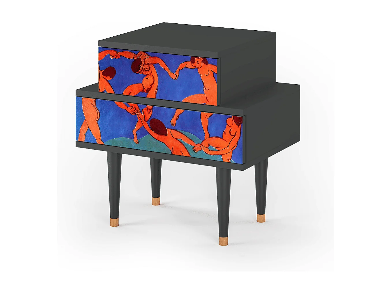 Stolik nocny - 58х58х41 cm - NS1 - The Dance by Matisse , Antracyt