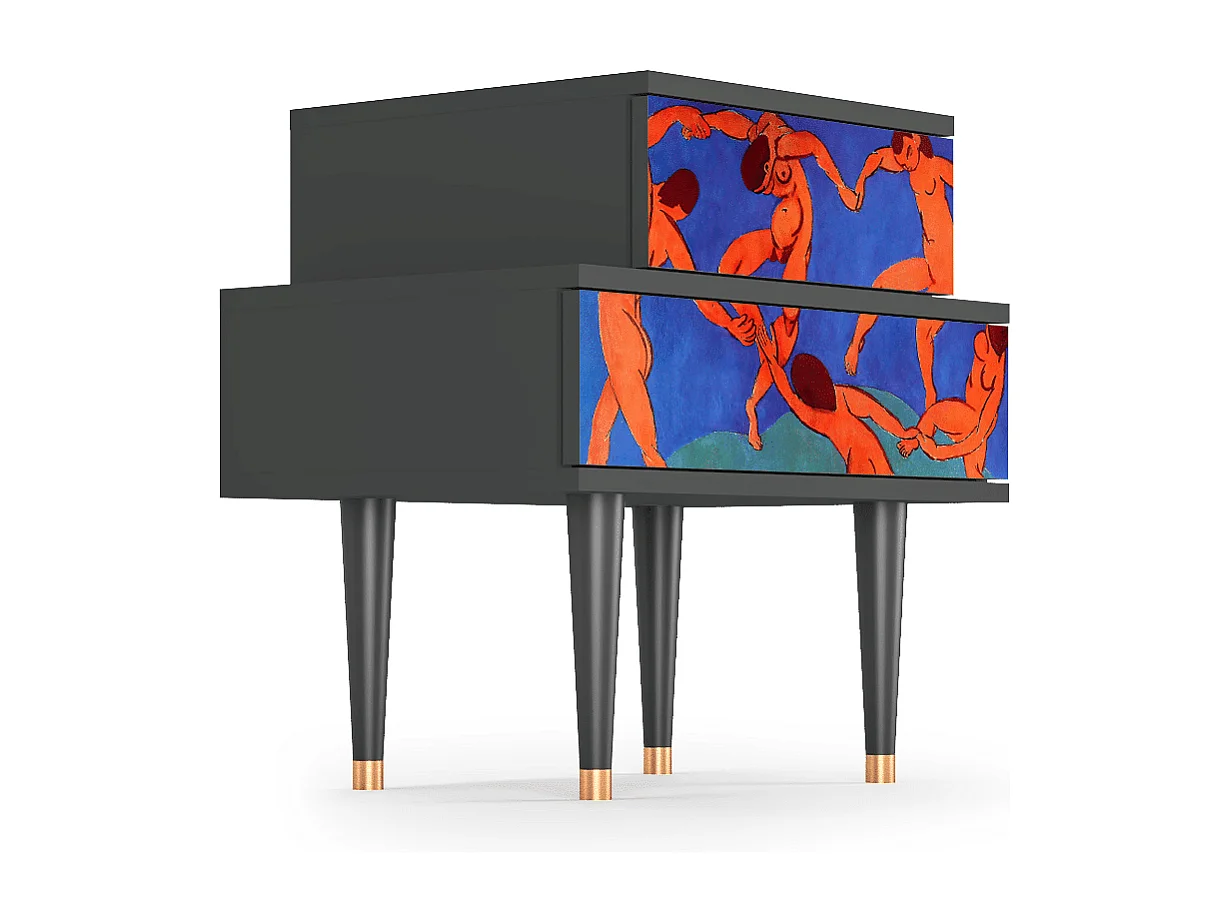 Stolik nocny - 58х58х41 cm - NS1 - The Dance by Matisse , Antracyt