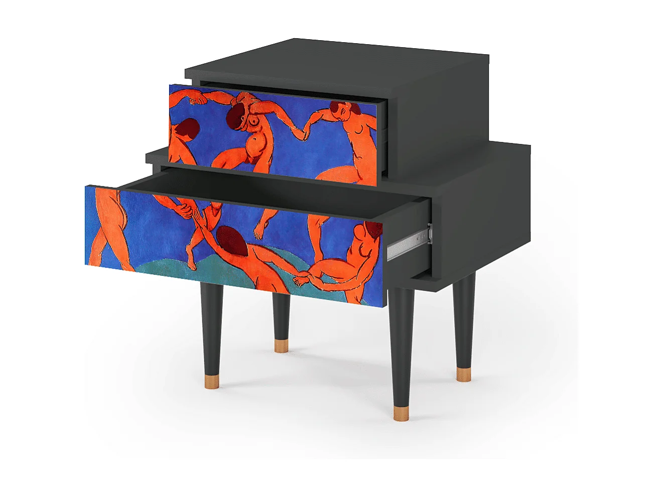 Stolik nocny - 58х58х41 cm - NS1 - The Dance by Matisse , Antracyt