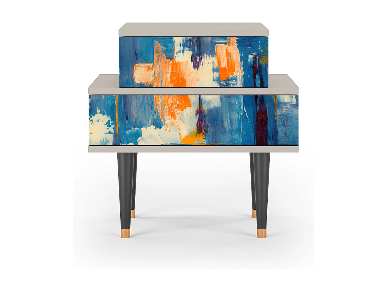 Table de nuit - 58х58х41 cm - NS1 - Abstract Expressionism, Sable