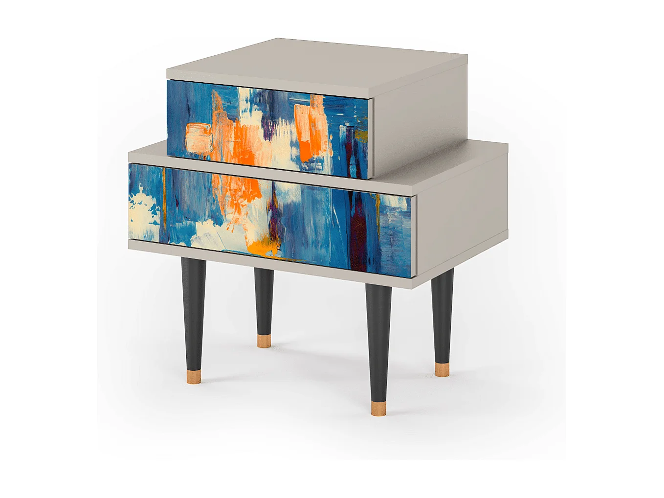 Table de nuit - 58х58х41 cm - NS1 - Abstract Expressionism, Sable