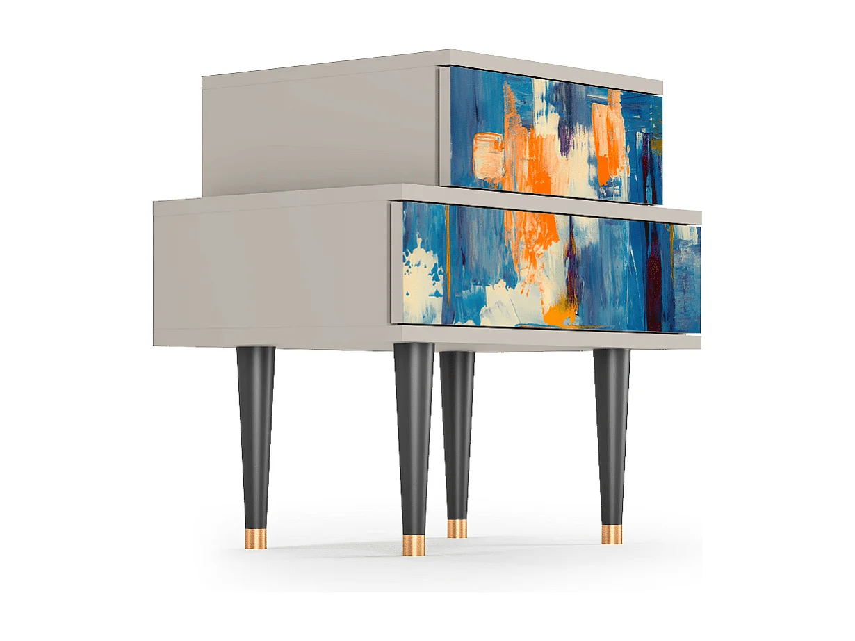 Table de nuit - 58х58х41 cm - NS1 - Abstract Expressionism, Sable