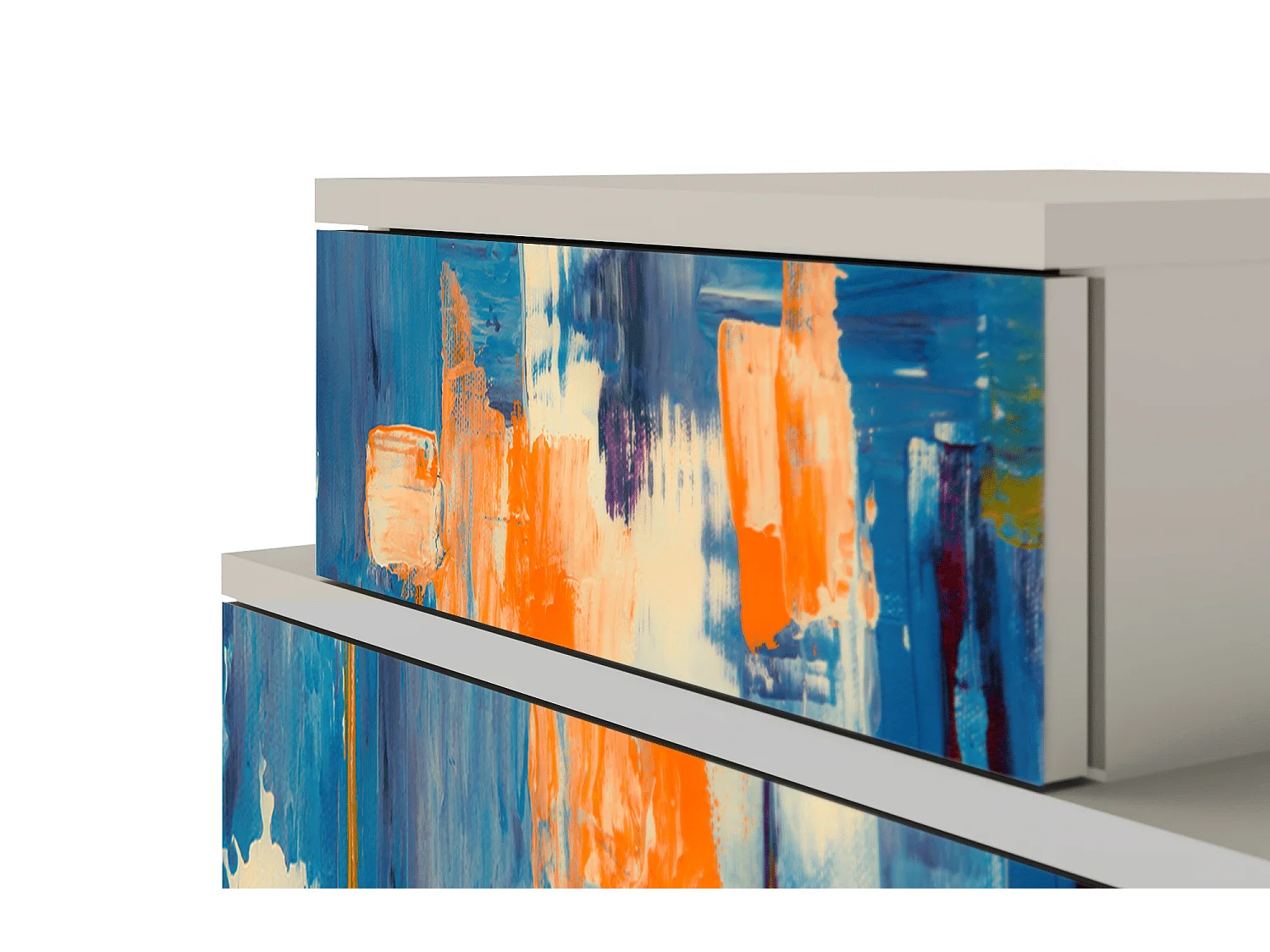 Table de nuit - 58х58х41 cm - NS1 - Abstract Expressionism, Sable