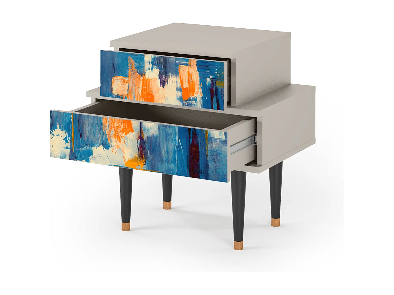 Table de nuit - 58х58х41 cm - NS1 - Abstract Expressionism, Sable