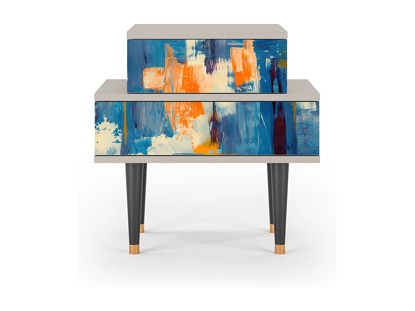 Table de nuit - 58х58х41 cm - NS1 - Abstract Expressionism, Sable