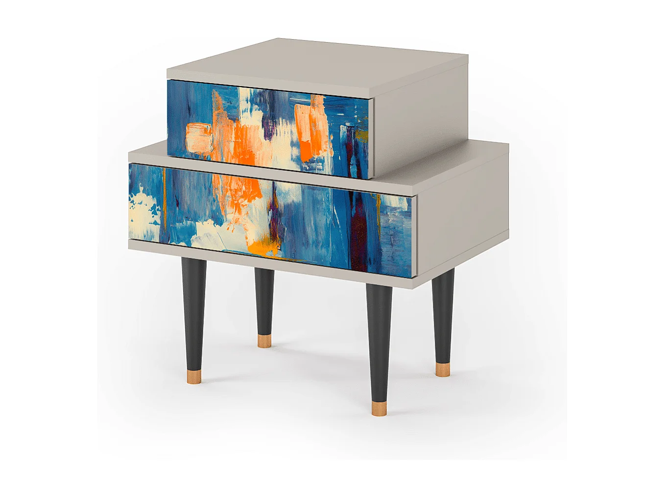 Table de nuit - 58х58х41 cm - NS1 - Abstract Expressionism, Sable