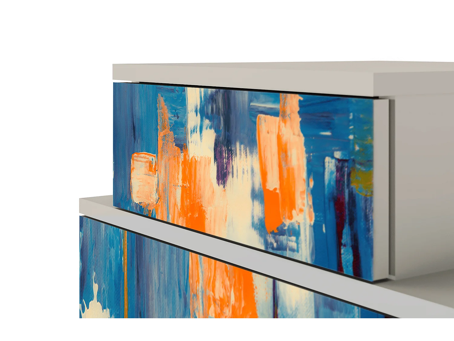 Table de nuit - 58х58х41 cm - NS1 - Abstract Expressionism, Sable