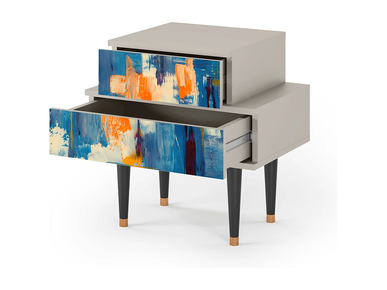 Table de nuit - 58х58х41 cm - NS1 - Abstract Expressionism, Sable