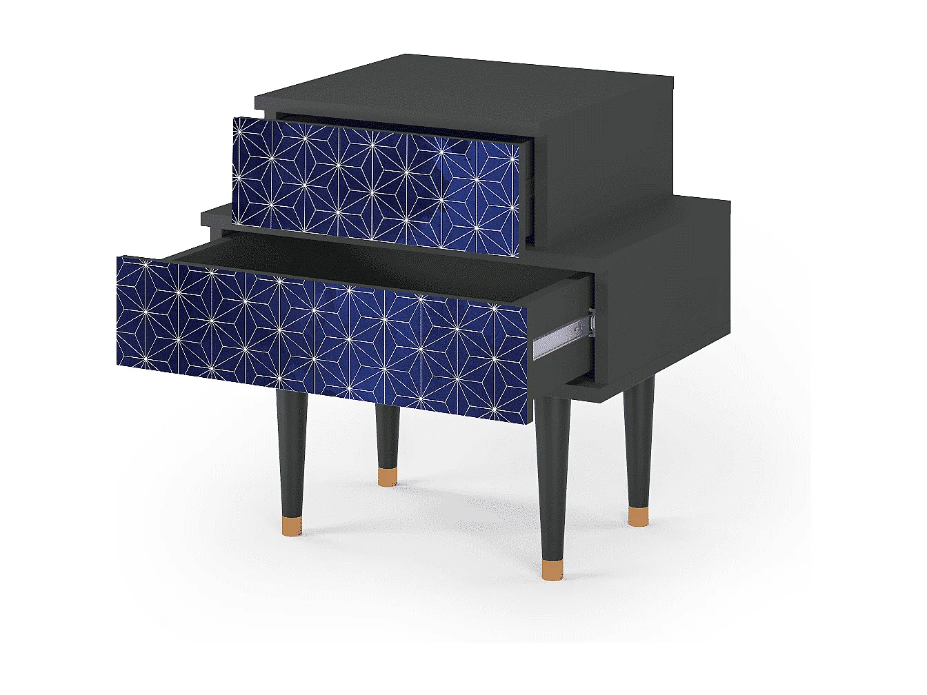 Table de nuit - 58х58х41 cm - NS1 - Milky Way, Anthracite